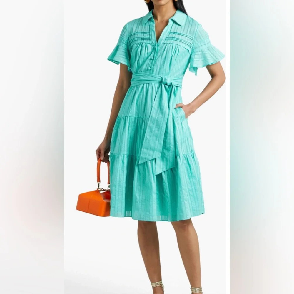 Diane von Furstenberg Rachel belted cotton-jacquard dress